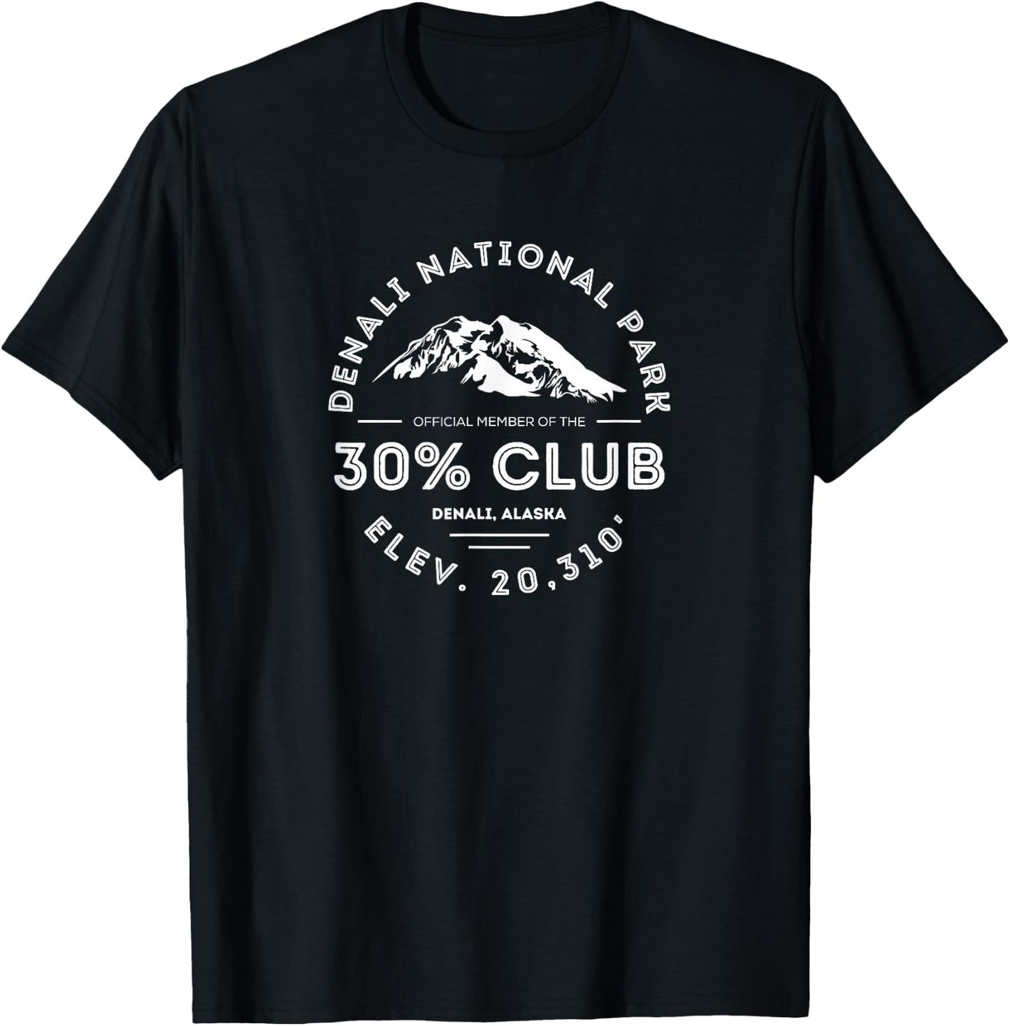 Denali 30% Club Alaska National Park Souvenir T-Shirt - T-Shirt | Black