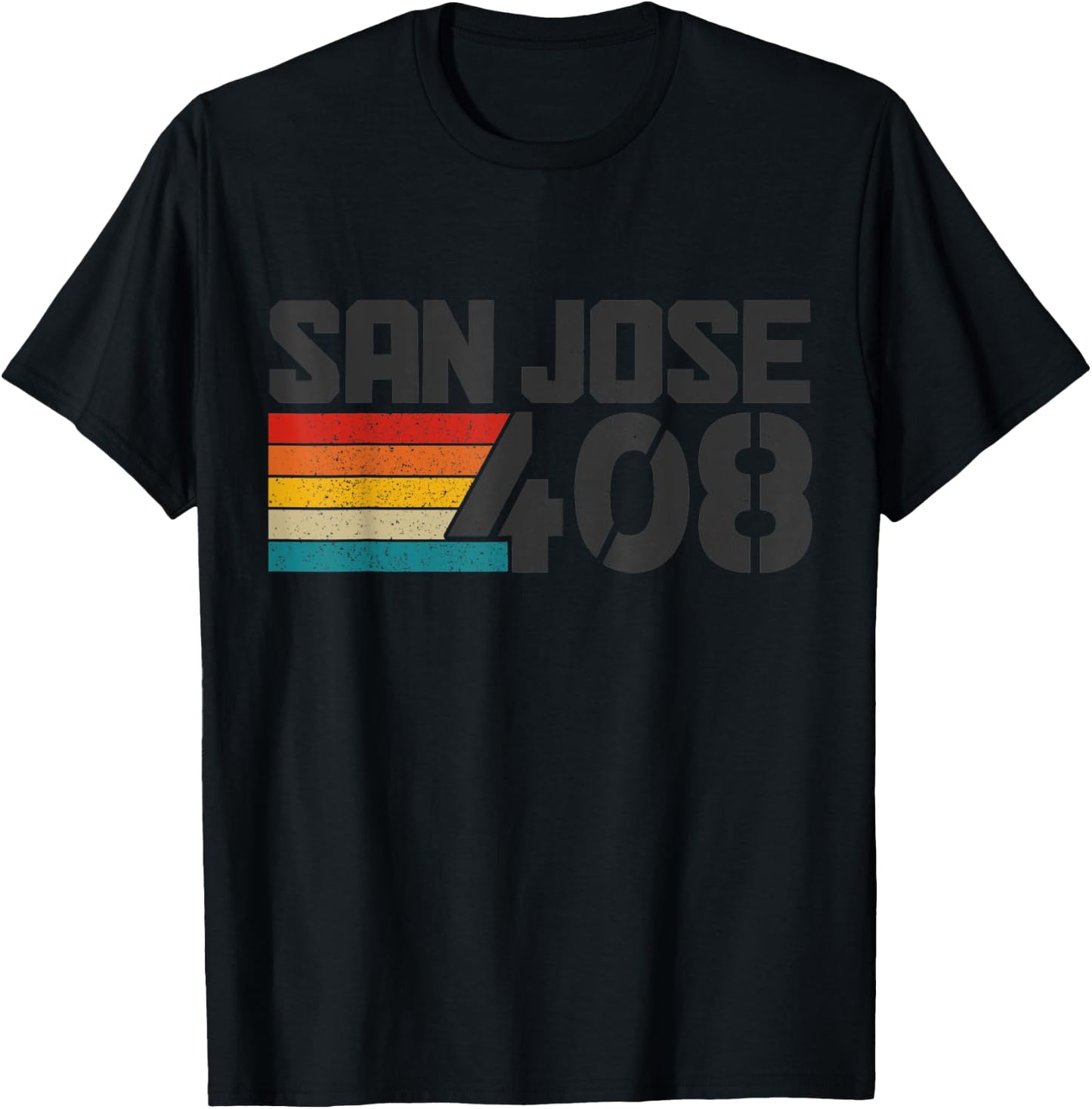 San Jose California 408 Area Code Pride Vintage T-Shirt - T-Shirt | Black