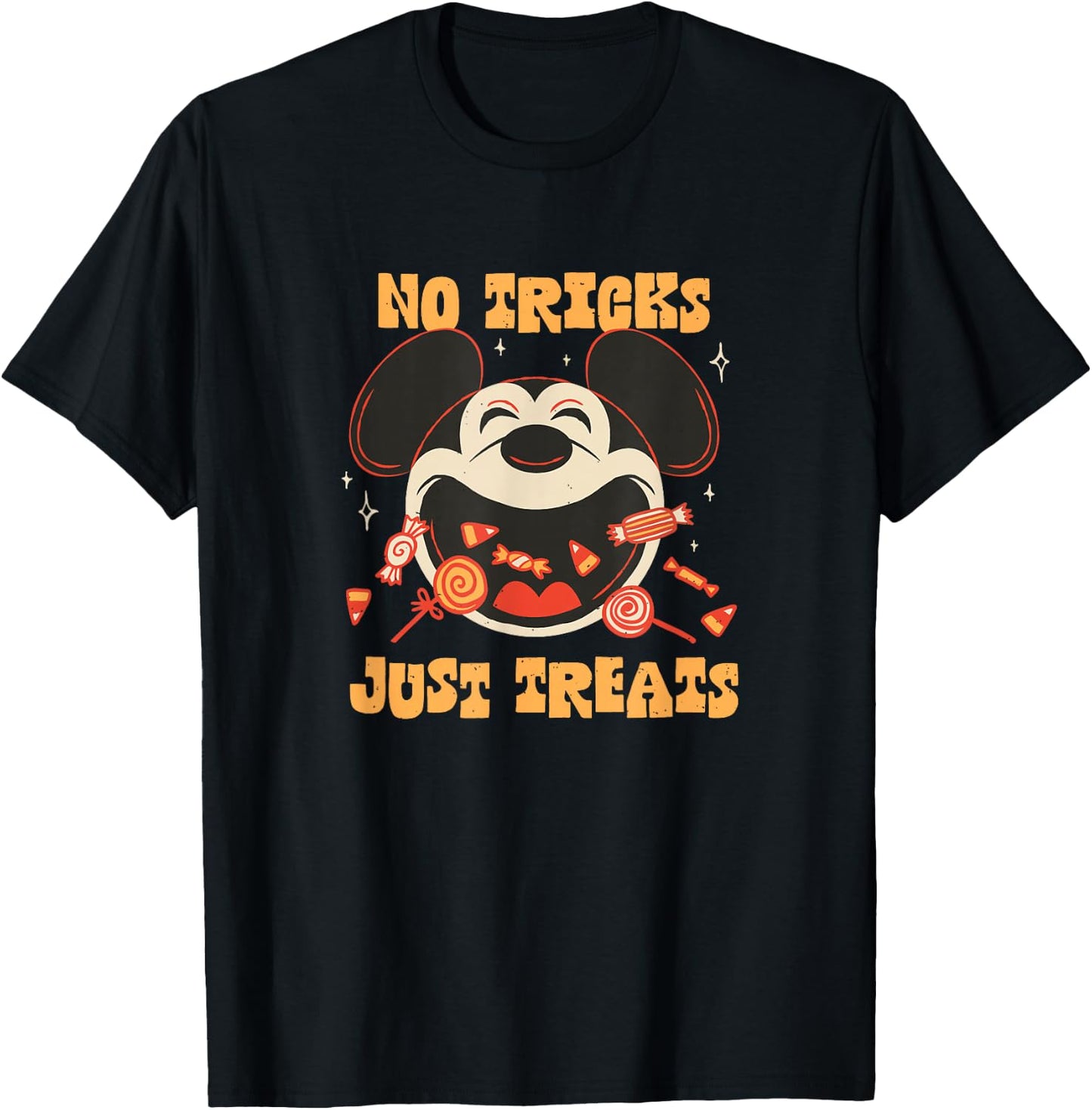 Disney Mickey And Friends Halloween No Tricks Just Treats T-Shirt - T-Shirt | Black