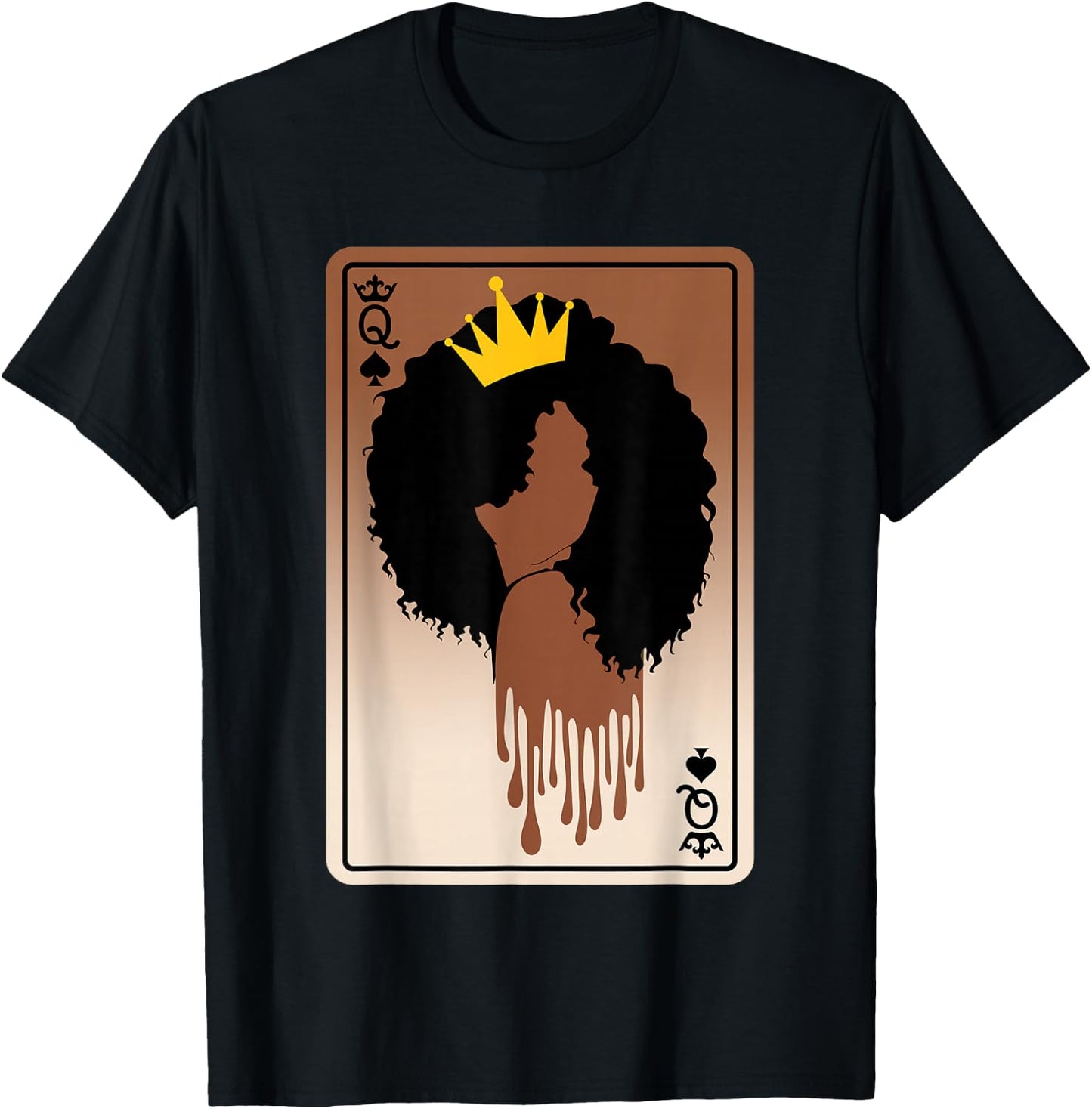 Spades Queen Card Afro American Black History Month Melanin T-Shirt - T-Shirt | Black