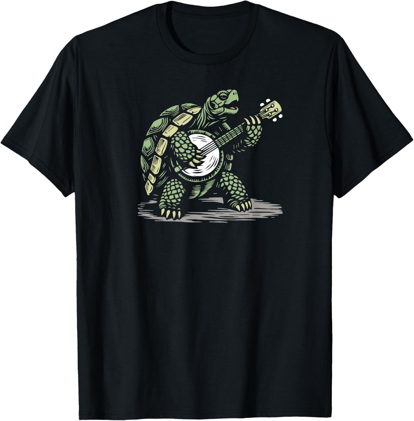 Tortoise Banjo Turtle Picker T-Shirt - T-Shirt | Black