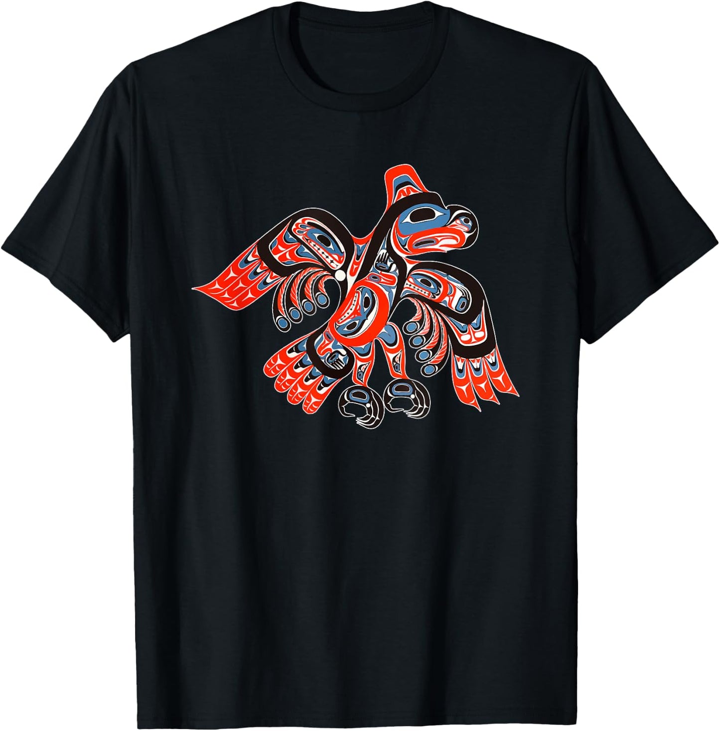 Alaska Native American Art Tlingit Haida Eagle Tribal T-Shirt - T-Shirt | Black