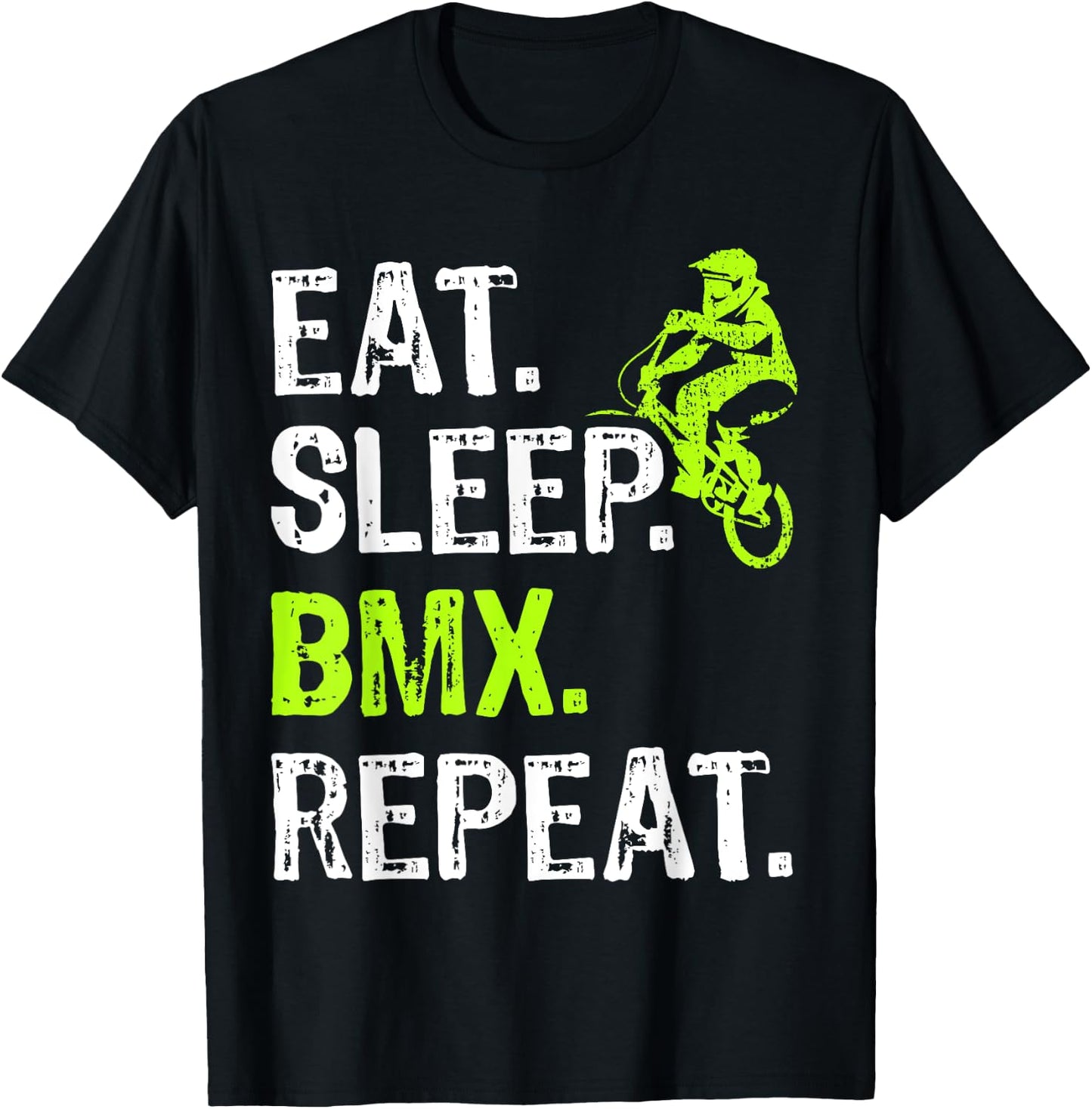 Eat Sleep BMX Repeat BMX Bicycle Funny T-Shirt - T-Shirt | Black
