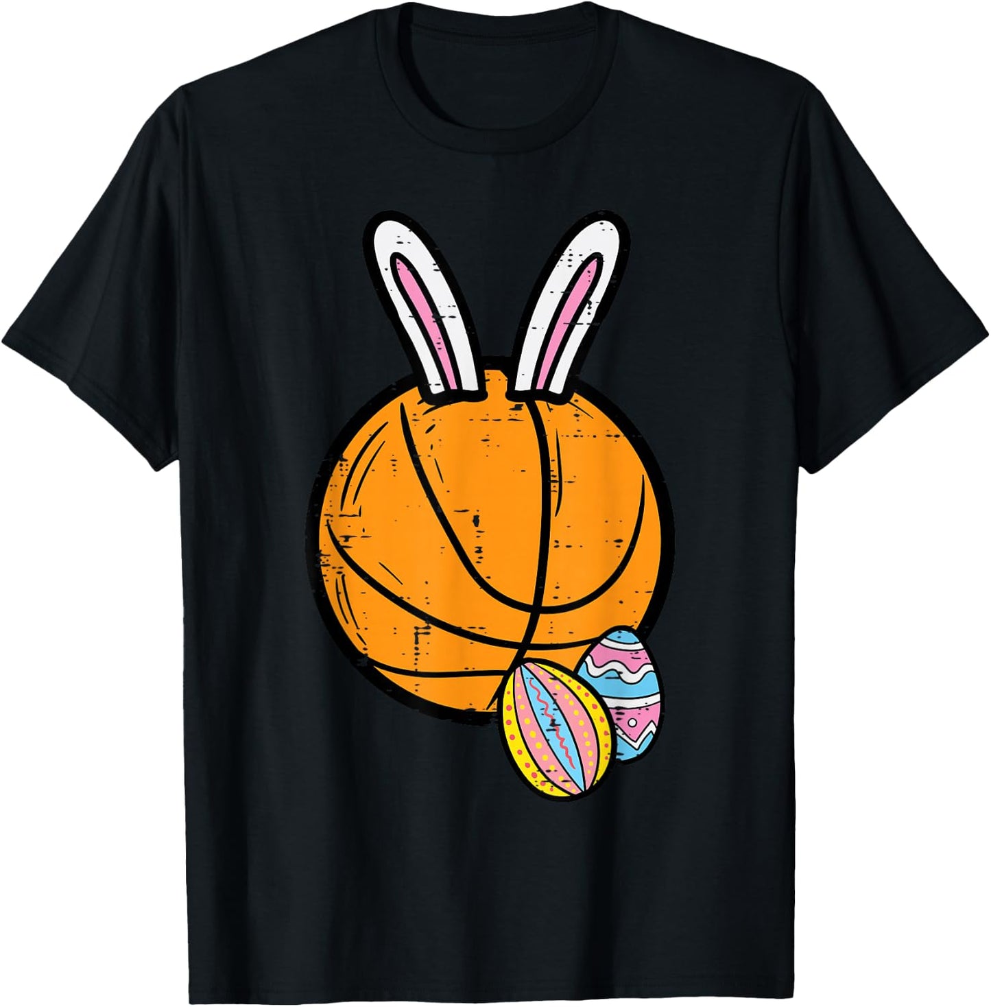 Easter Basketball Bunny Rabbit Sports Men Boys Kids Teens T-Shirt - T-Shirt | Black