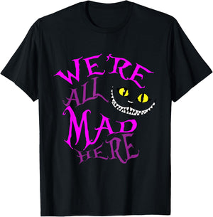 Cheshire Cat - We're All Mad Here T-Shirt - T-Shirt | Black