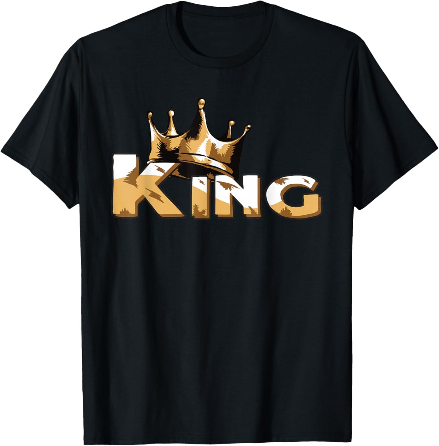 Crown with Writing King T-Shirt - T-Shirt | Black