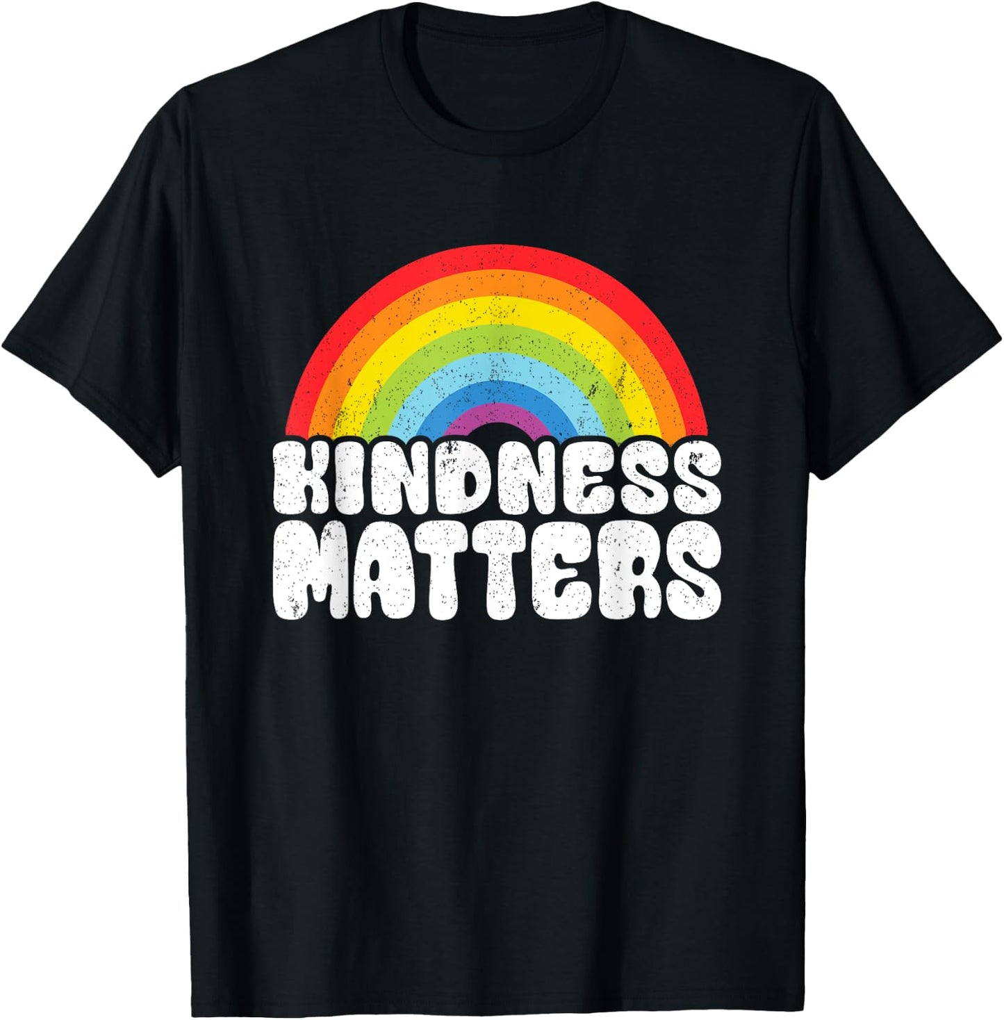 Positive Anti Bullying Rainbow Sped Teacher Kindness Matters Men Women Kids T-Shirt - T-Shirt | Black