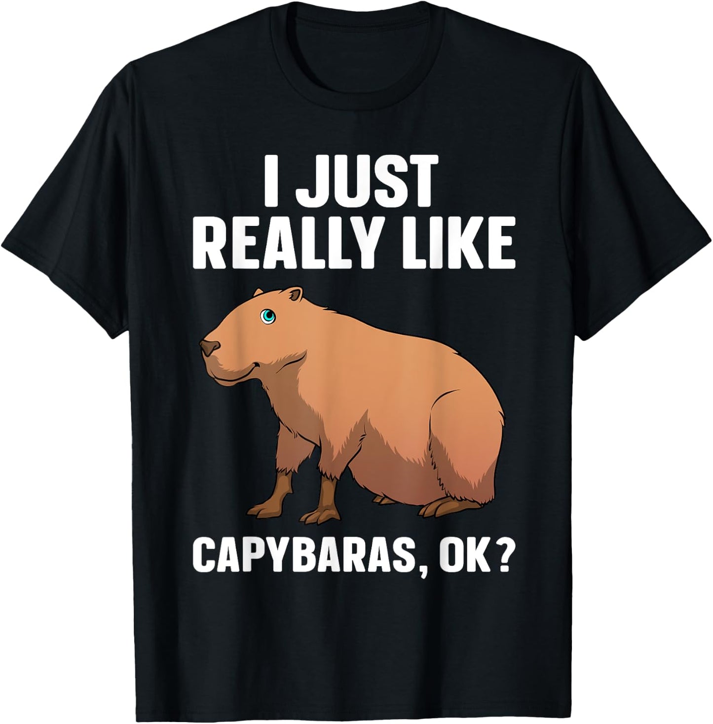 Cool Capybara Art Women Kids Rodent Animal Capybara T-Shirt - T-Shirt | Black