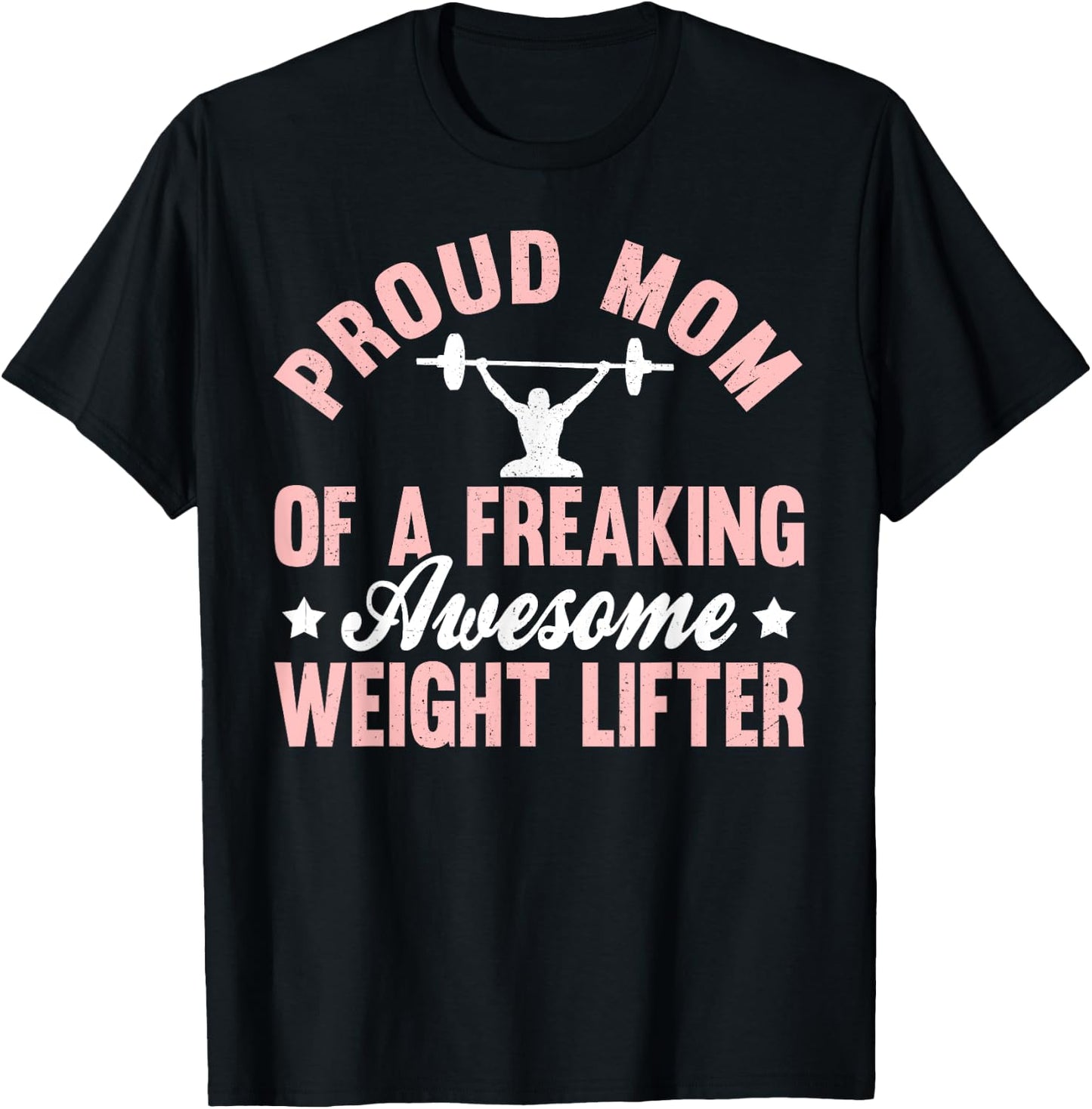 Weight Lifter Lifting Pumping Iron Powerlifting Mom Mother T-Shirt - T-Shirt | Black