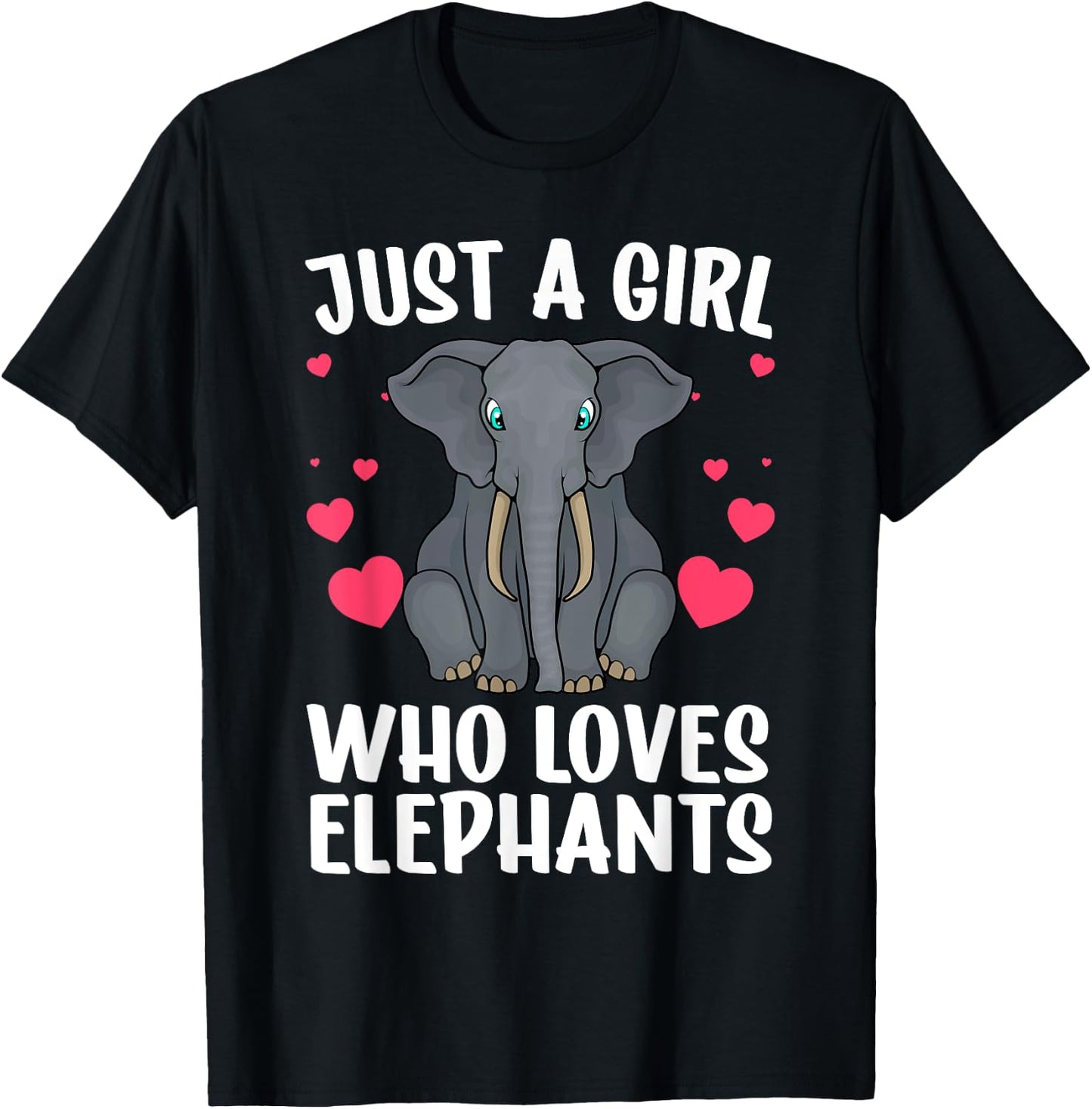Cool Elephant Girls African Elephant Lover Zoology T-Shirt - T-Shirt | Black