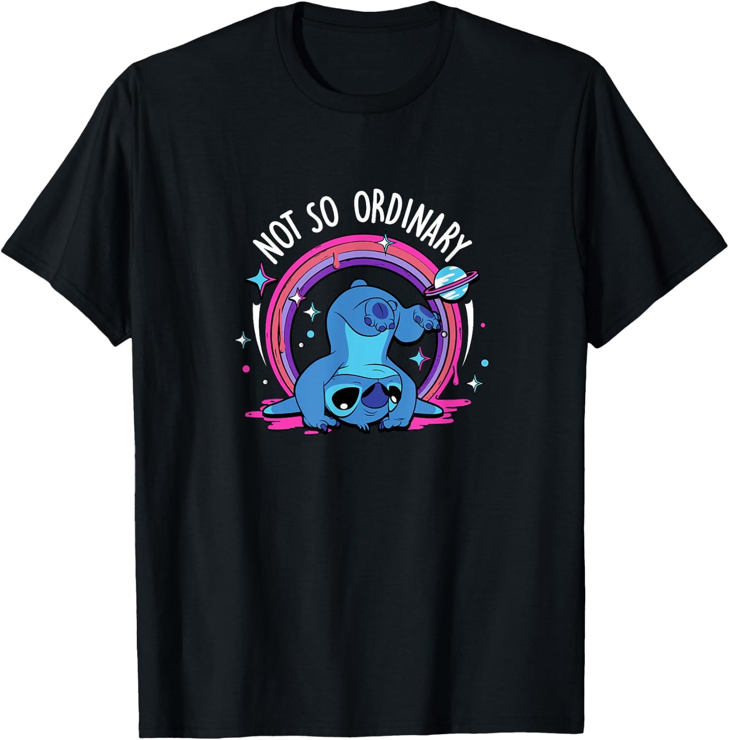 Disney Lilo & Stitch Not So Ordinary Playful Stitch Poster T-Shirt - T-Shirt | Black