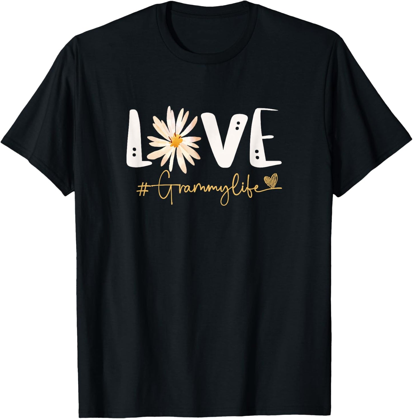 Cute Grandma Love Grammy Life Grandmom T-Shirt - T-Shirt | Black