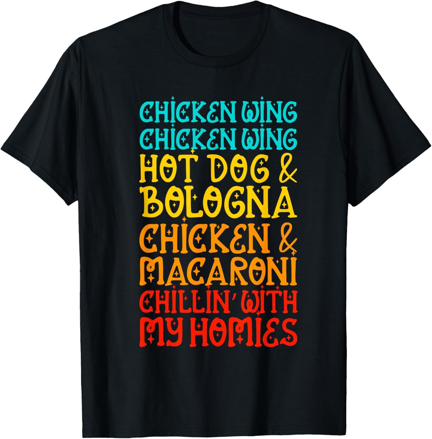 Chicken Wing Chicken Wing Hot Dog and Bologna Shirt Funny T-Shirt - T-Shirt | Black