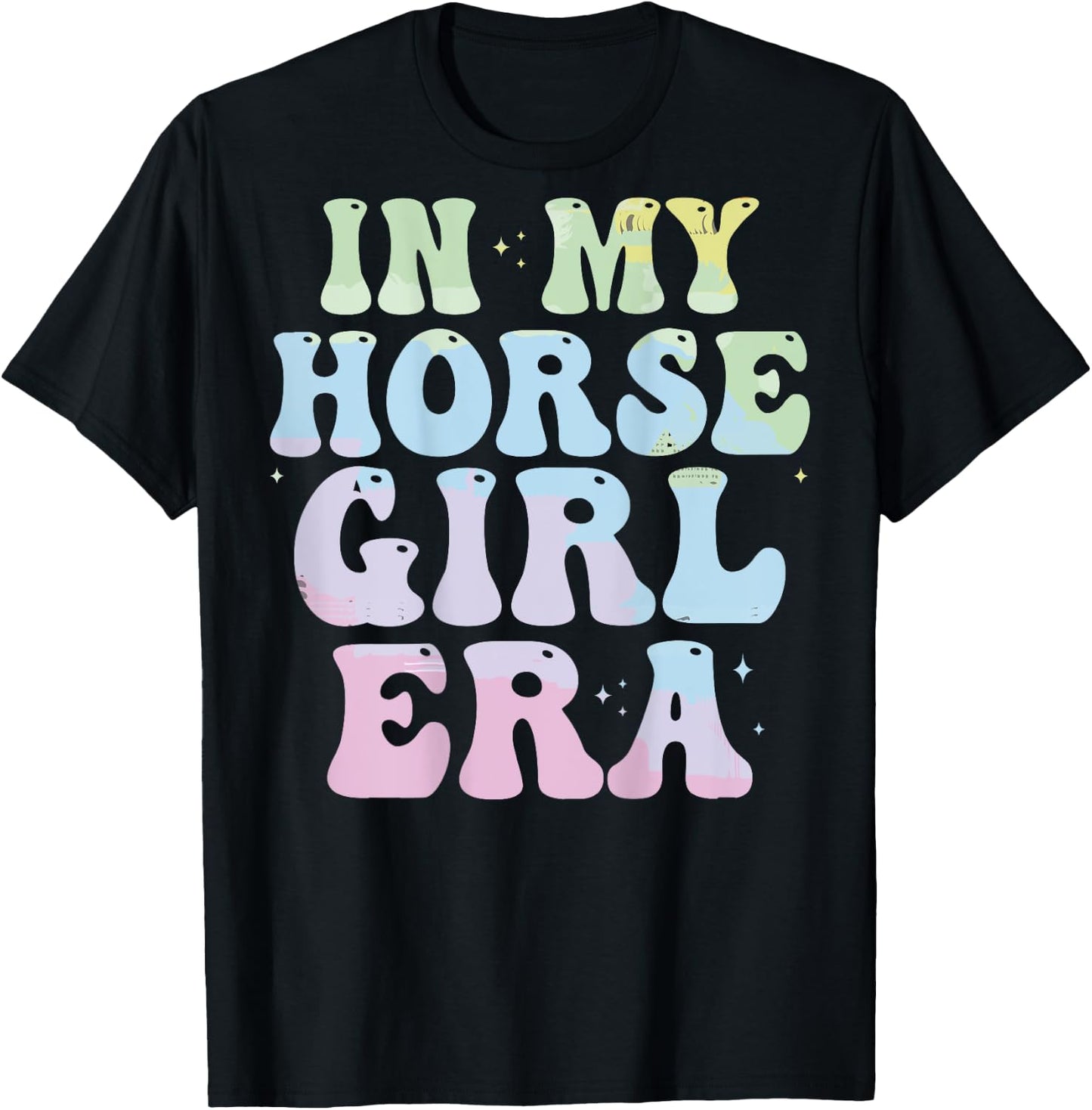 In my horse girl era Equestrian Horse Riding girls (on back) T-Shirt - T-Shirt | Black