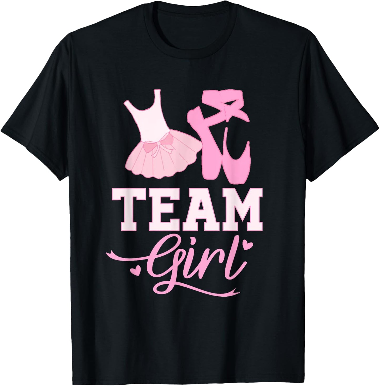Team Girl Tutu Gender Reveal Shirt Baby Shower Party T-Shirt - T-Shirt | Black