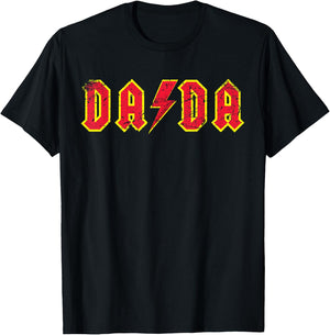 Dada Rocks: Rock and Roll Father's Day New Dads Distressed T-Shirt - T-Shirt | Black