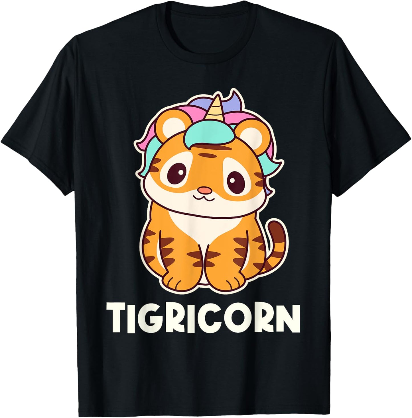 Tigricorn - Cute Unicorn Tiger T-Shirt - T-Shirt | Black