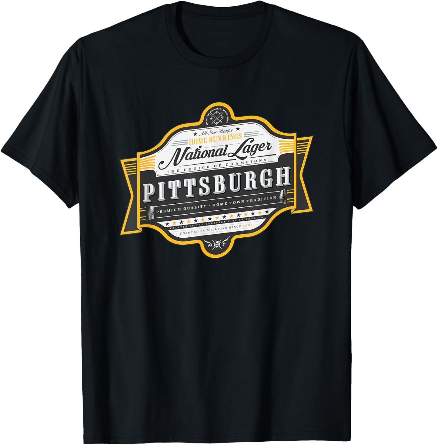 Vintage Pittsburgh Beer Label - Yinzer Pride T-Shirt - T-Shirt | Black
