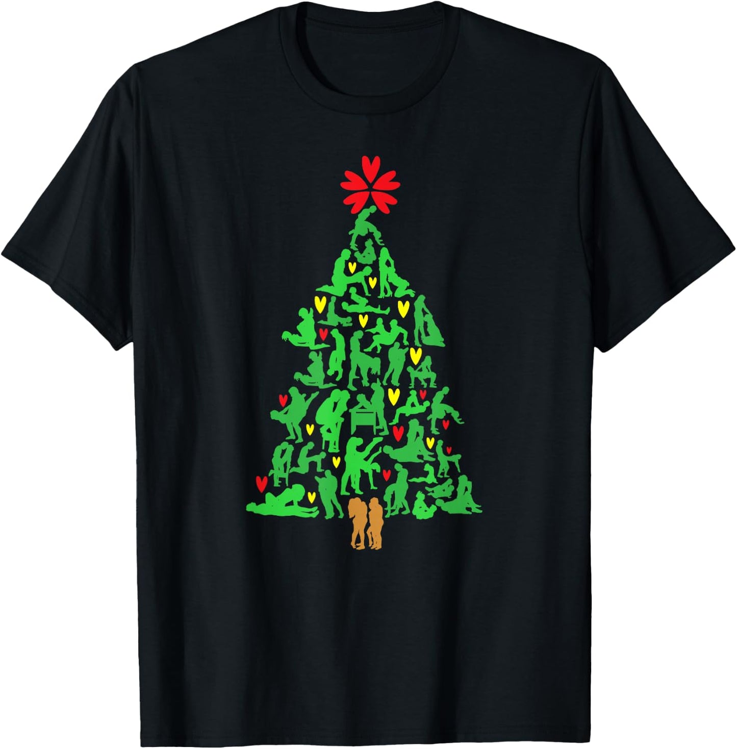 Naughty Xmas Ornaments Kamasutra Adult Humor Christmas T-Shirt - T-Shirt | Black