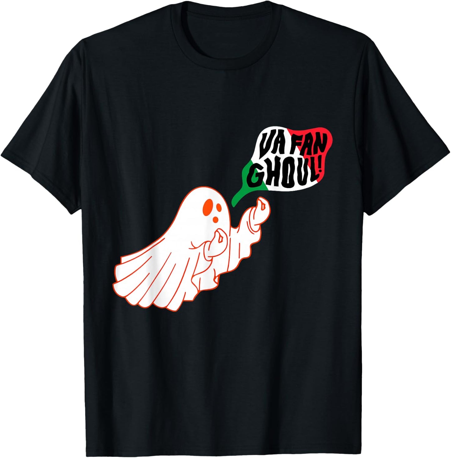 Va Fan Ghoul Italian Halloween Ghost T-Shirt - T-Shirt | Black