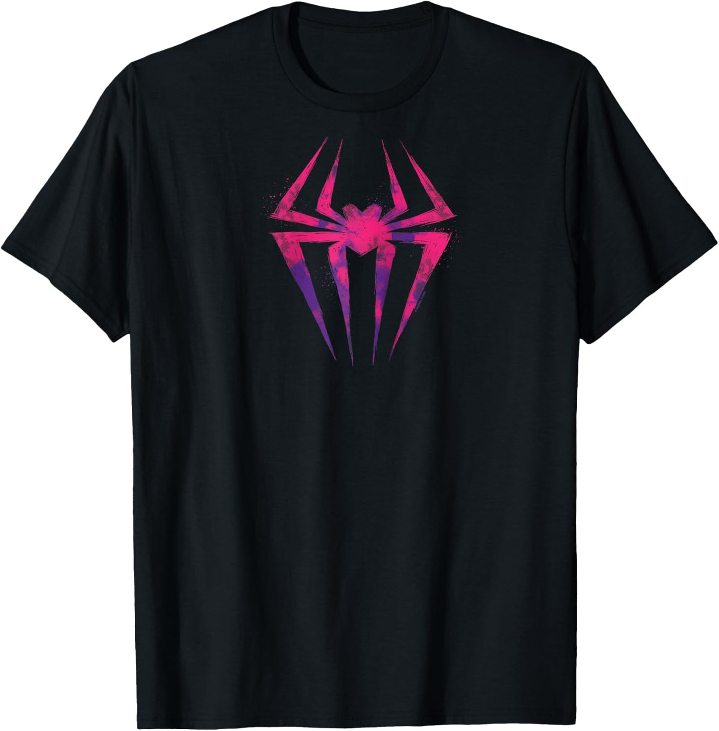 Marvel Spider-Man Across The Spider-Verse Part 1 Pink Logo Raglan Baseball T-Shirt - T-Shirt | Black