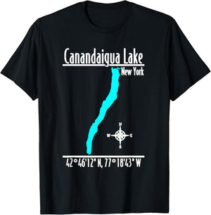Modern Canandaigua Lake, New York T-Shirt - T-Shirt | Black