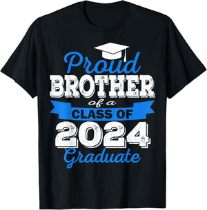 Super Proud Brother of 2024 Graduate Awesome Family T-Shirt - T-Shirt | Black