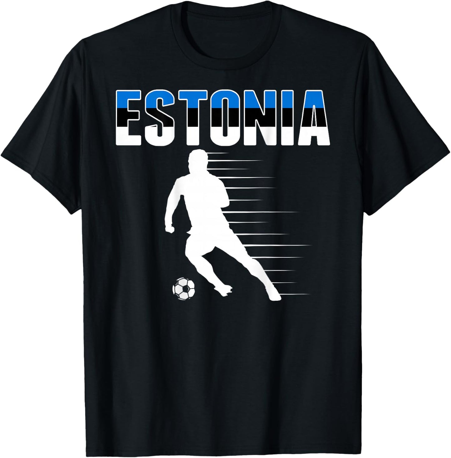 Estonia Soccer Lovers Jersey Estonian Flag Football Players T-Shirt - T-Shirt | Black