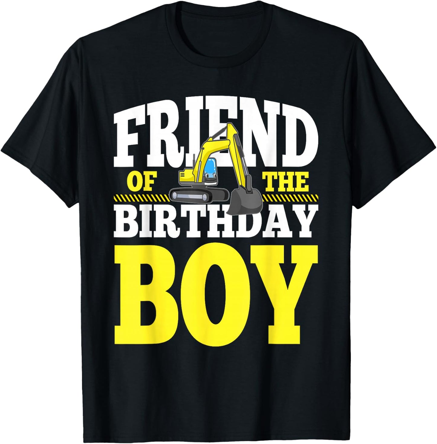 Friend Of The Birthday Boy Construction Family Matching T-Shirt - T-Shirt | Black
