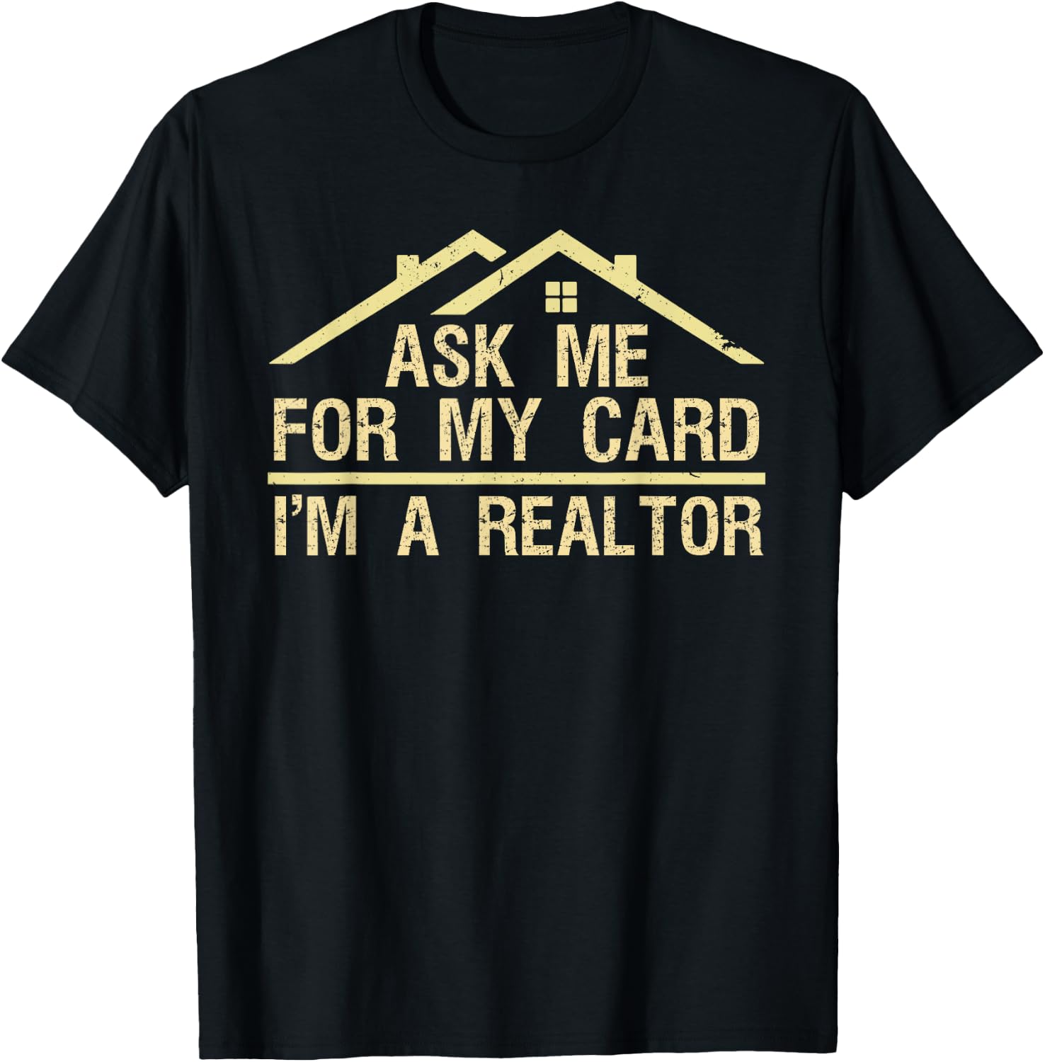 Funny Realtor Art Men Women Real Estate Agent Realtor Card T-Shirt - T-Shirt | Black