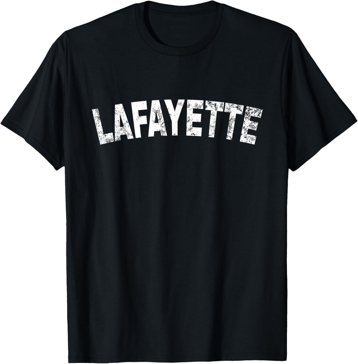 Vintage Lafayette White Text Apparel T-Shirt - T-Shirt | Black
