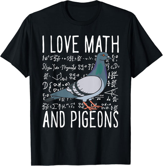 I Love Math And Pigeons Breeder Birding School Kids T-Shirt - T-Shirt | Black