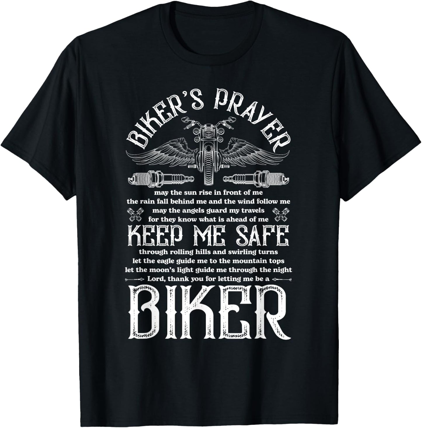 Biker's Prayer Funny Biker T-Shirt - T-Shirt | Black