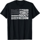 God Family Hockey Freedom - Player Coach American USA Flag T-Shirt - T-Shirt | Black
