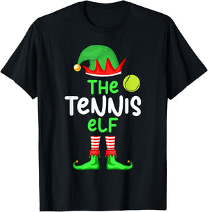 I'm The Tennis Elf Christmas Family Matching Pajama T-Shirt - T-Shirt | Black