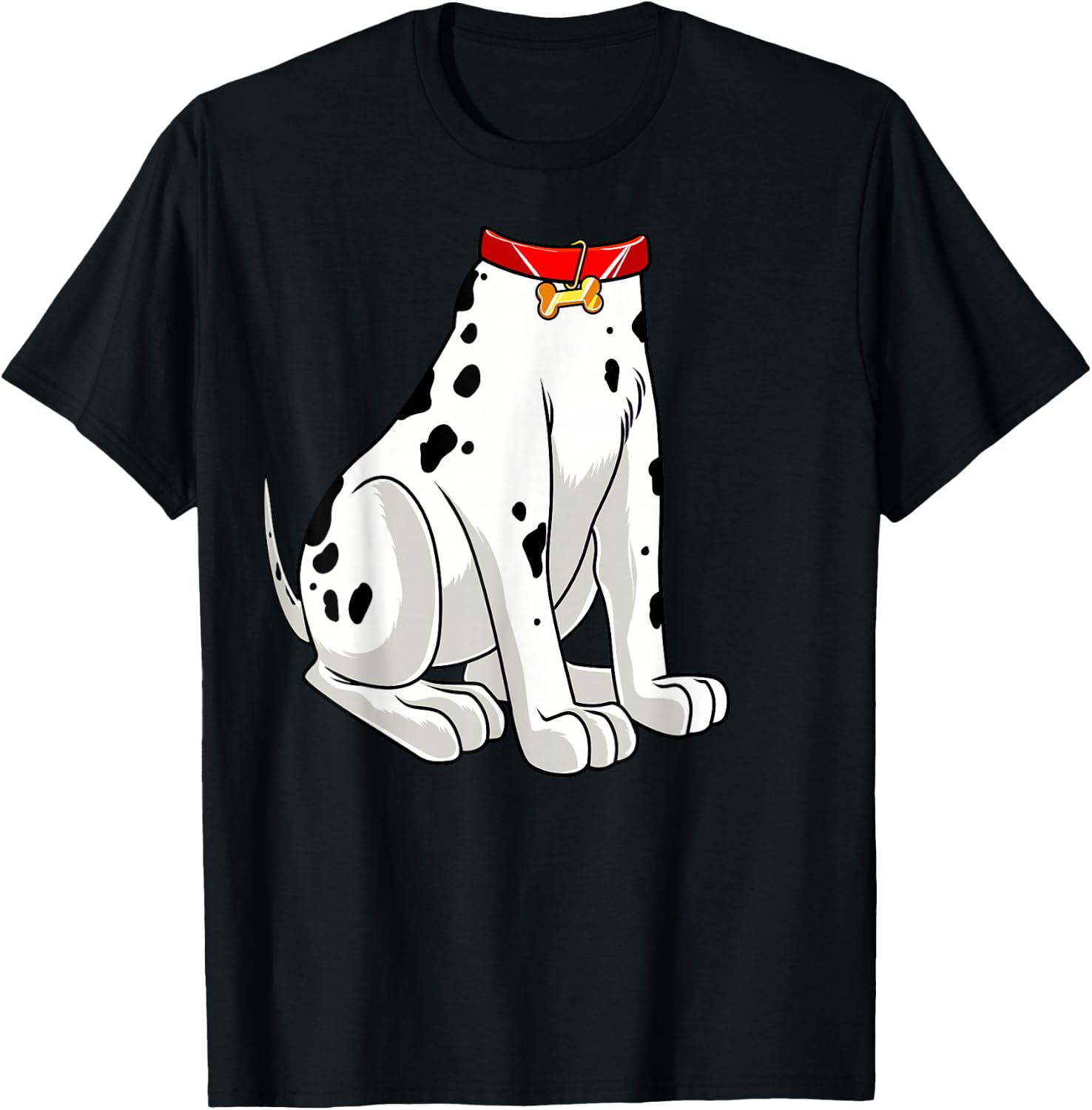 Dalmatian Costume Halloween Dog Print Men Women Kids Small T-Shirt - T-Shirt | Black