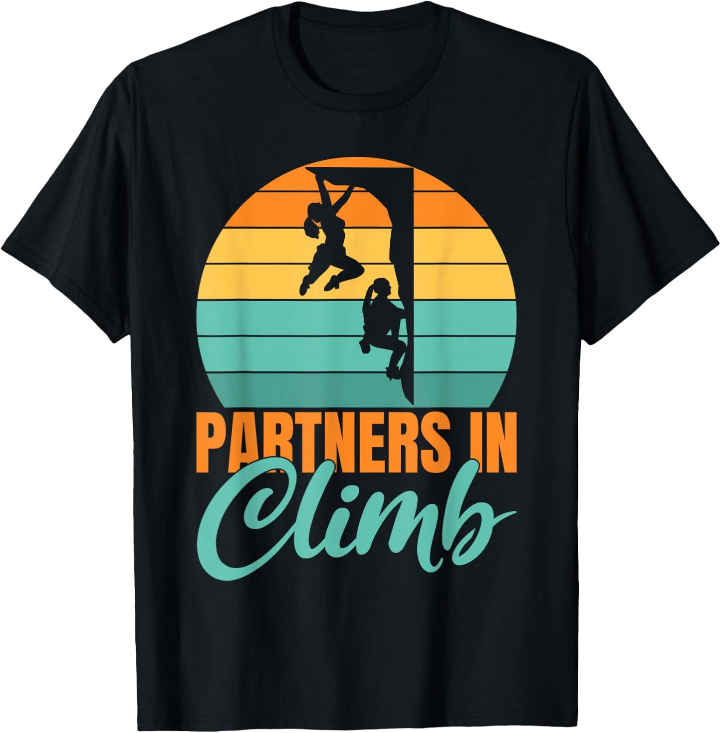Partners in Climb Couple Relationship Tree Rock Climber T-Shirt - T-Shirt | Black