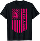 Dig For A Cure Breast Cancer Volleyball Pink American Flag T-Shirt - T-Shirt | Black