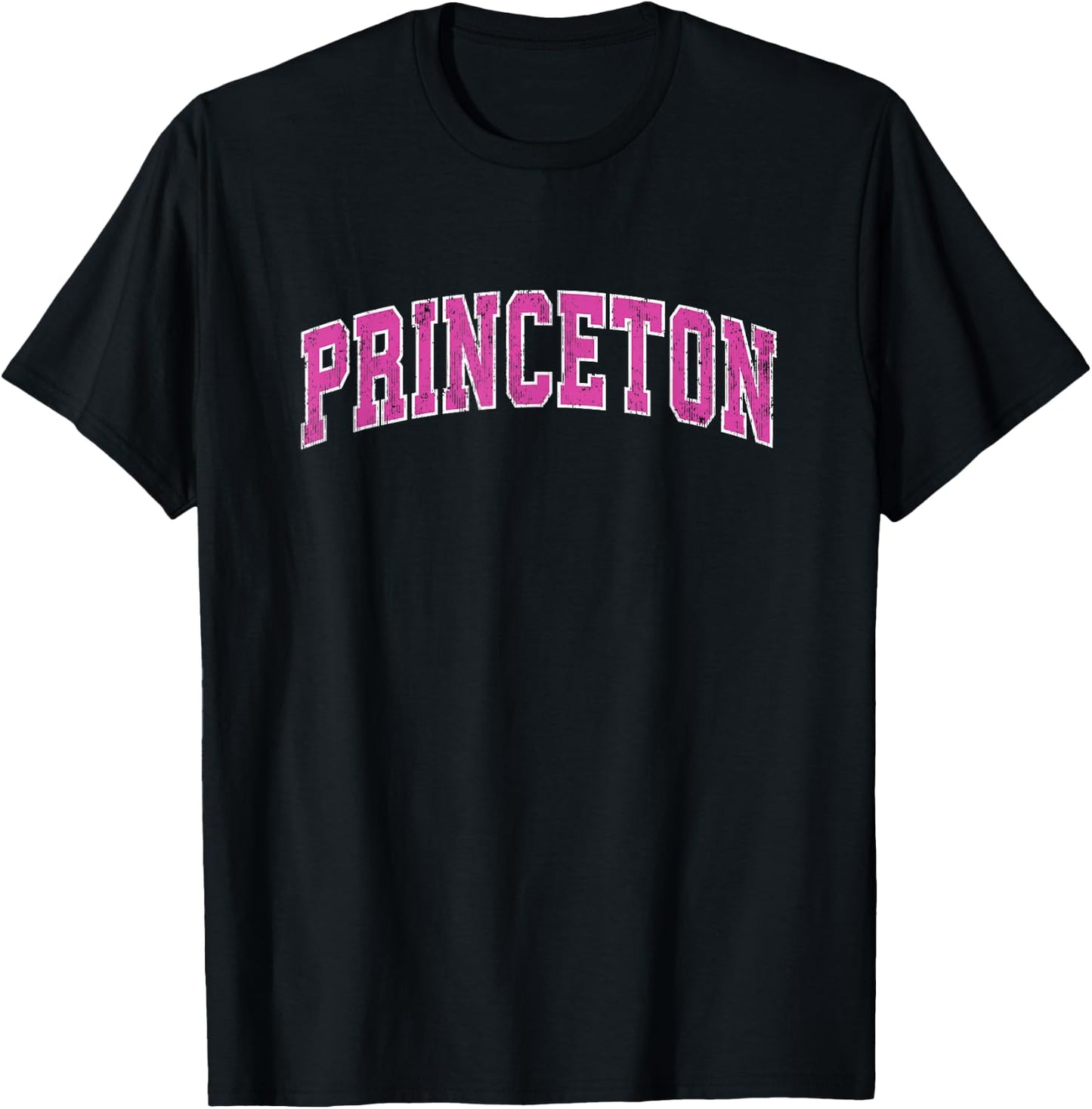 Princeton New Jersey NJ Vintage Sports Design Pink Design T-Shirt - T-Shirt | Black
