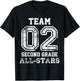 School Team 2nd Grade All-Stars Sports Jersey T-Shirt - T-Shirt | Black