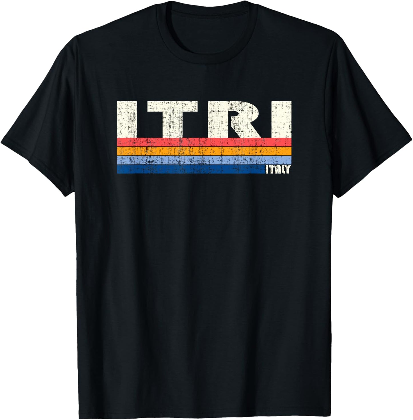 Itri, Italy Retro 70s 80s Style T-Shirt - T-Shirt | Black
