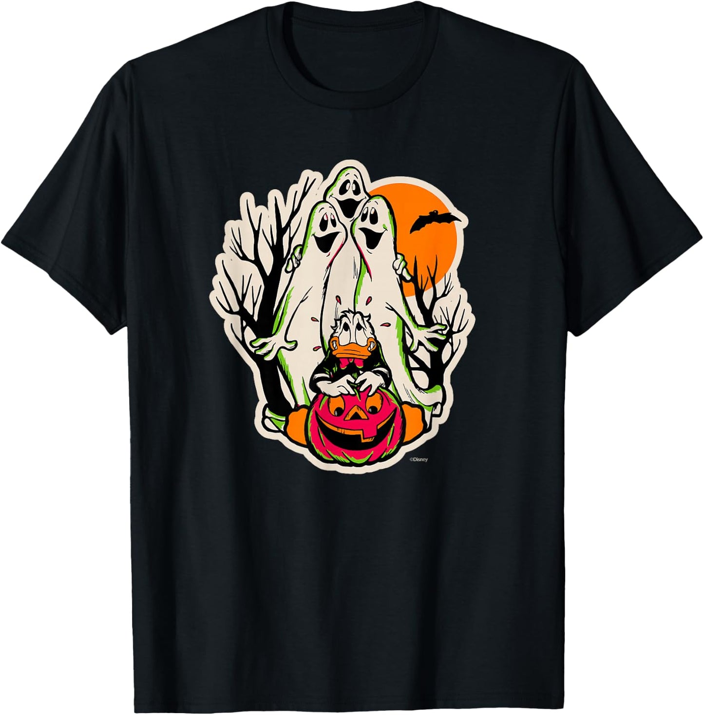 Disney 100 Donald Duck Trick or Treat Ghosts Halloween D100 T-Shirt - T-Shirt | Black