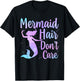 Cool Mermaid Girls Kids Mermaid Hair Don't Care T-Shirt - T-Shirt | Black