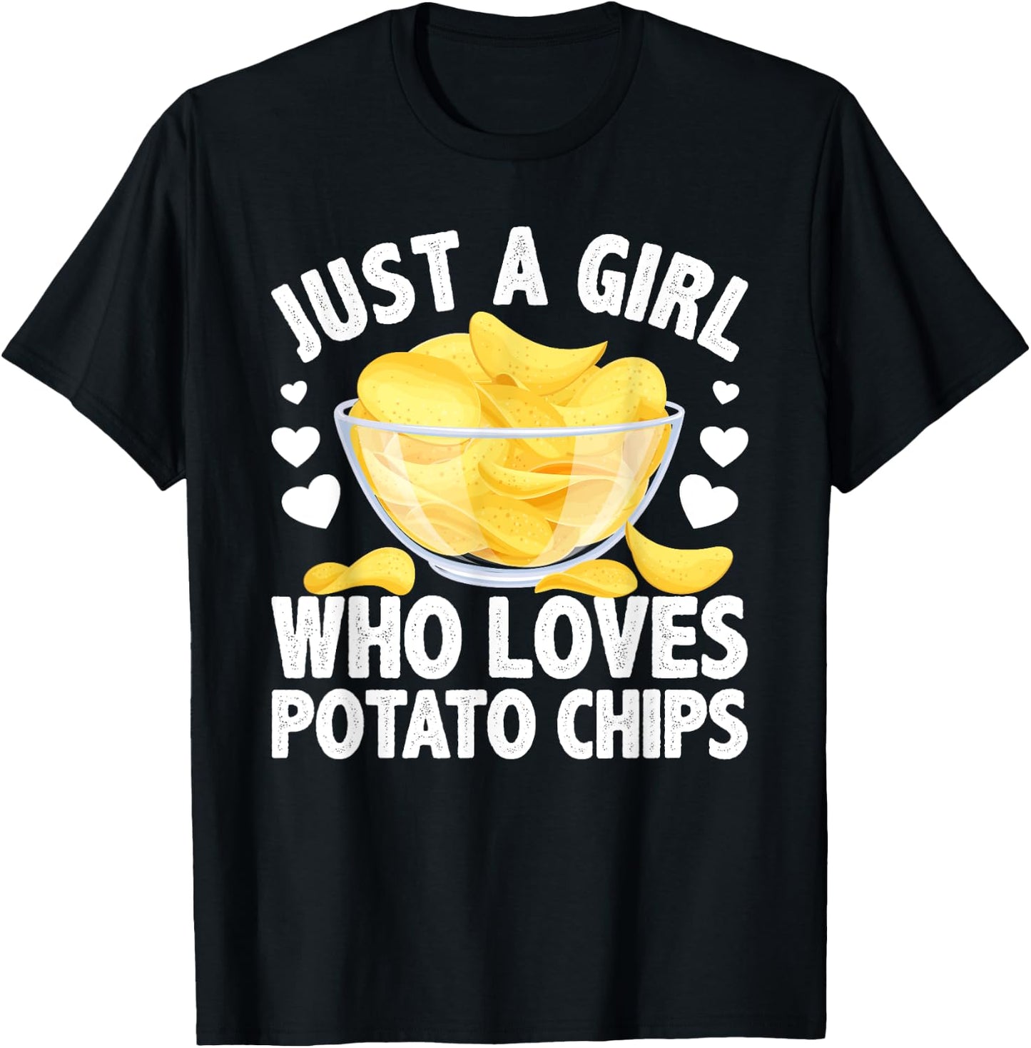 Cool Potato Chip Girls Kids Bag Chips Snack Food T-Shirt - T-Shirt | Black