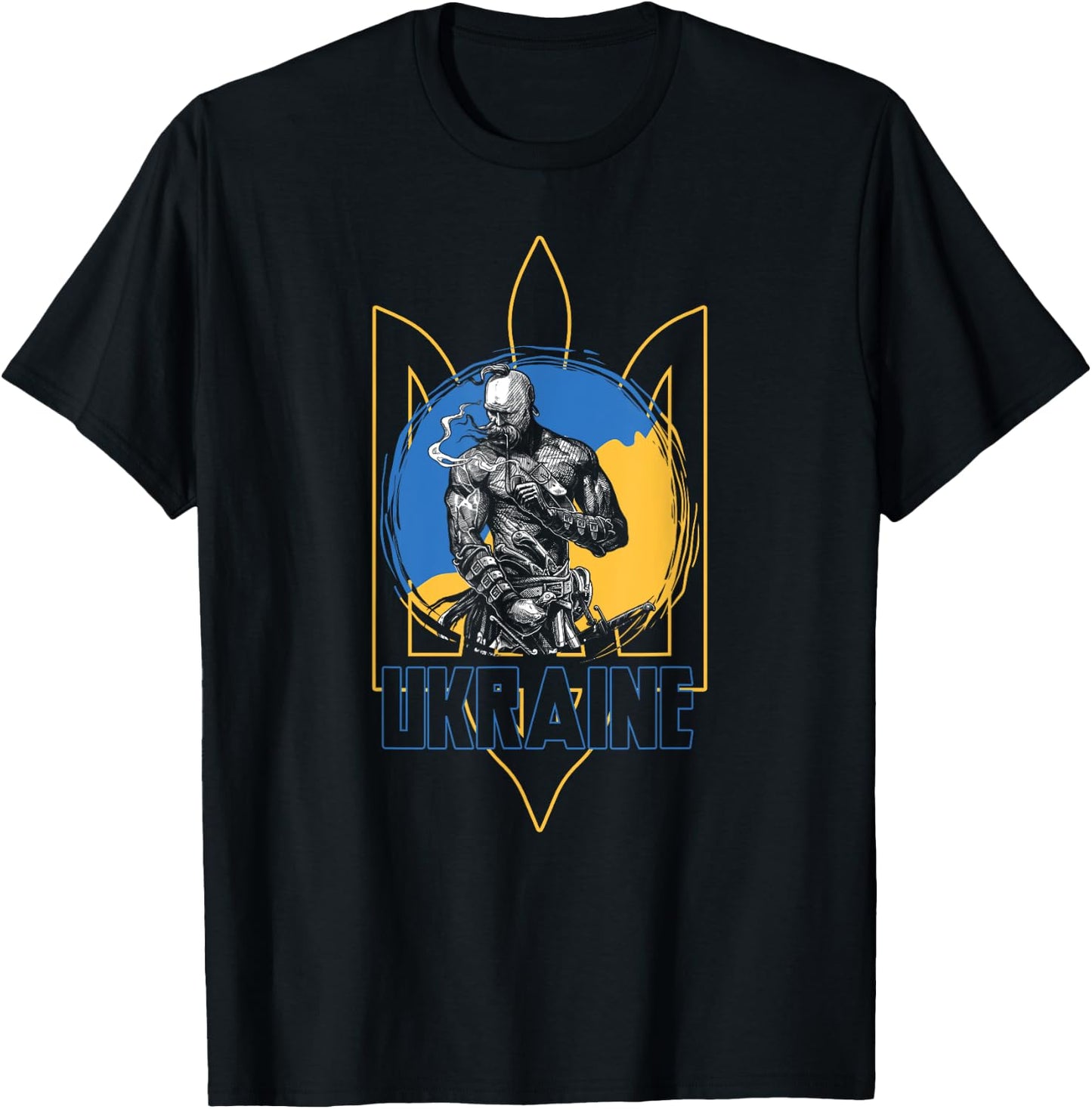 Ukraine | Kiev Homeland | Cossack Ukrainian T-Shirt - T-Shirt | Black