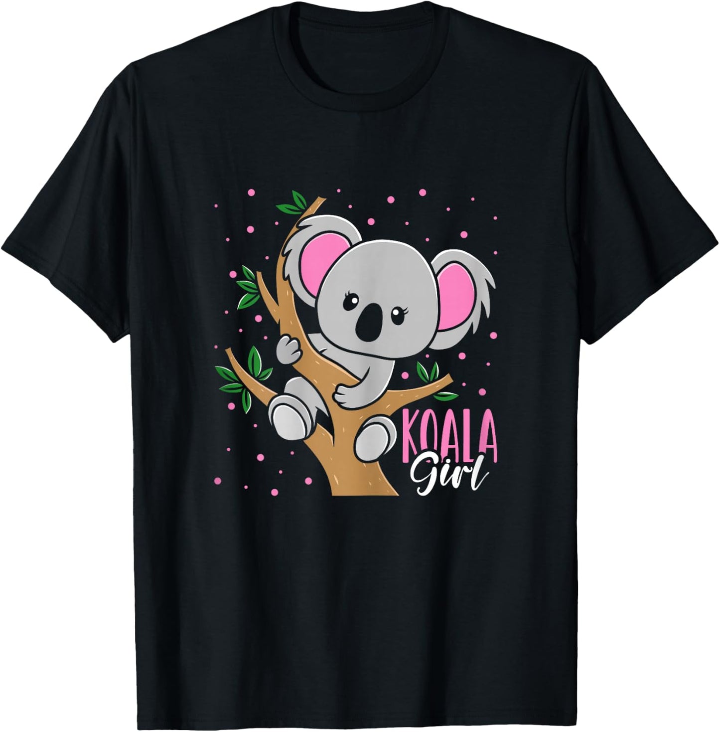 Kids Funny Koala Bear Girl T-Shirt - T-Shirt | Black