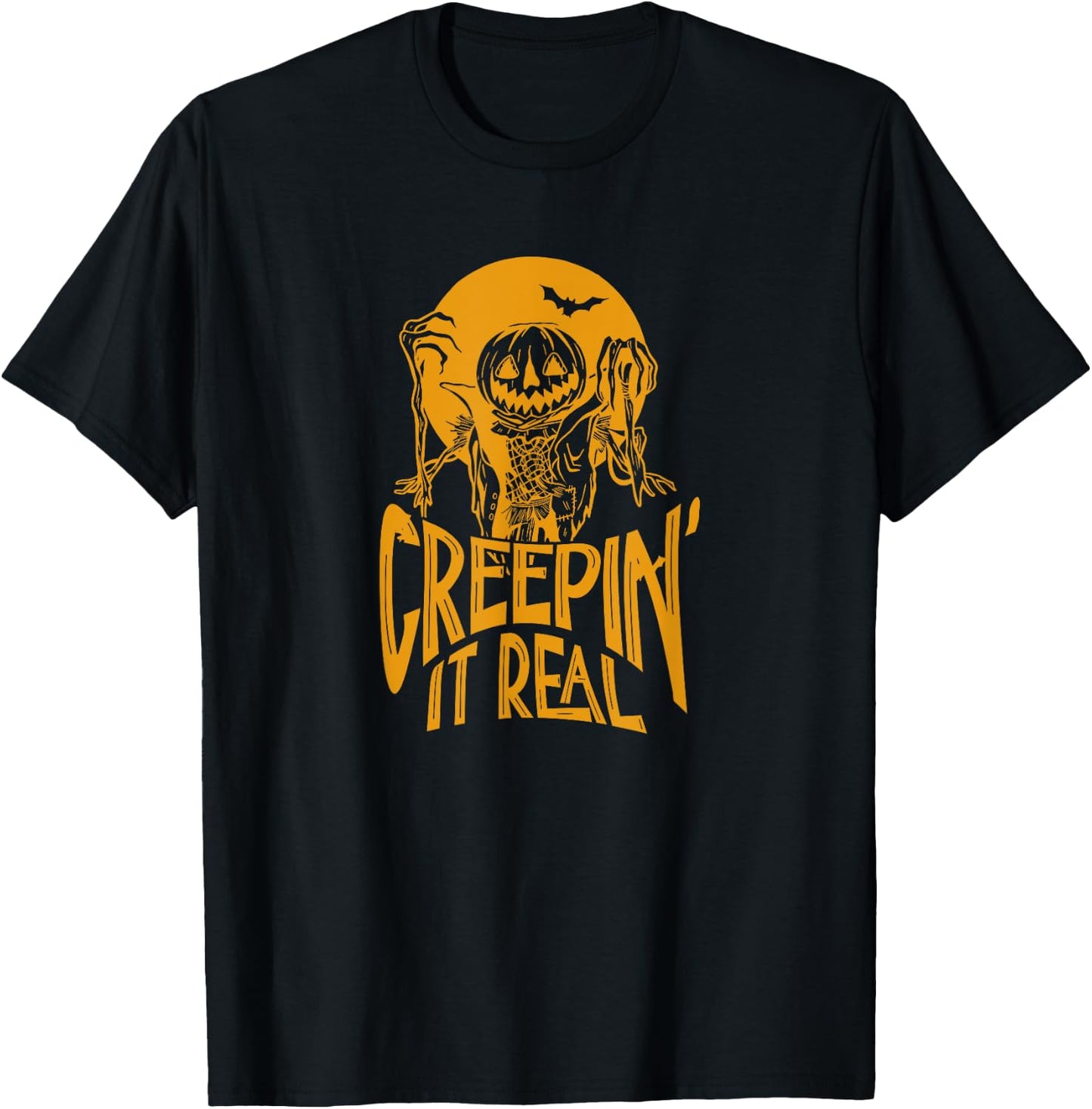 Halloween Horror Spooky Season Creepin It Real T-Shirt - T-Shirt | Black