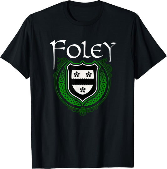 Foley Surname Irish Clan Tartan Badge Ireland T-Shirt - T-Shirt | Black