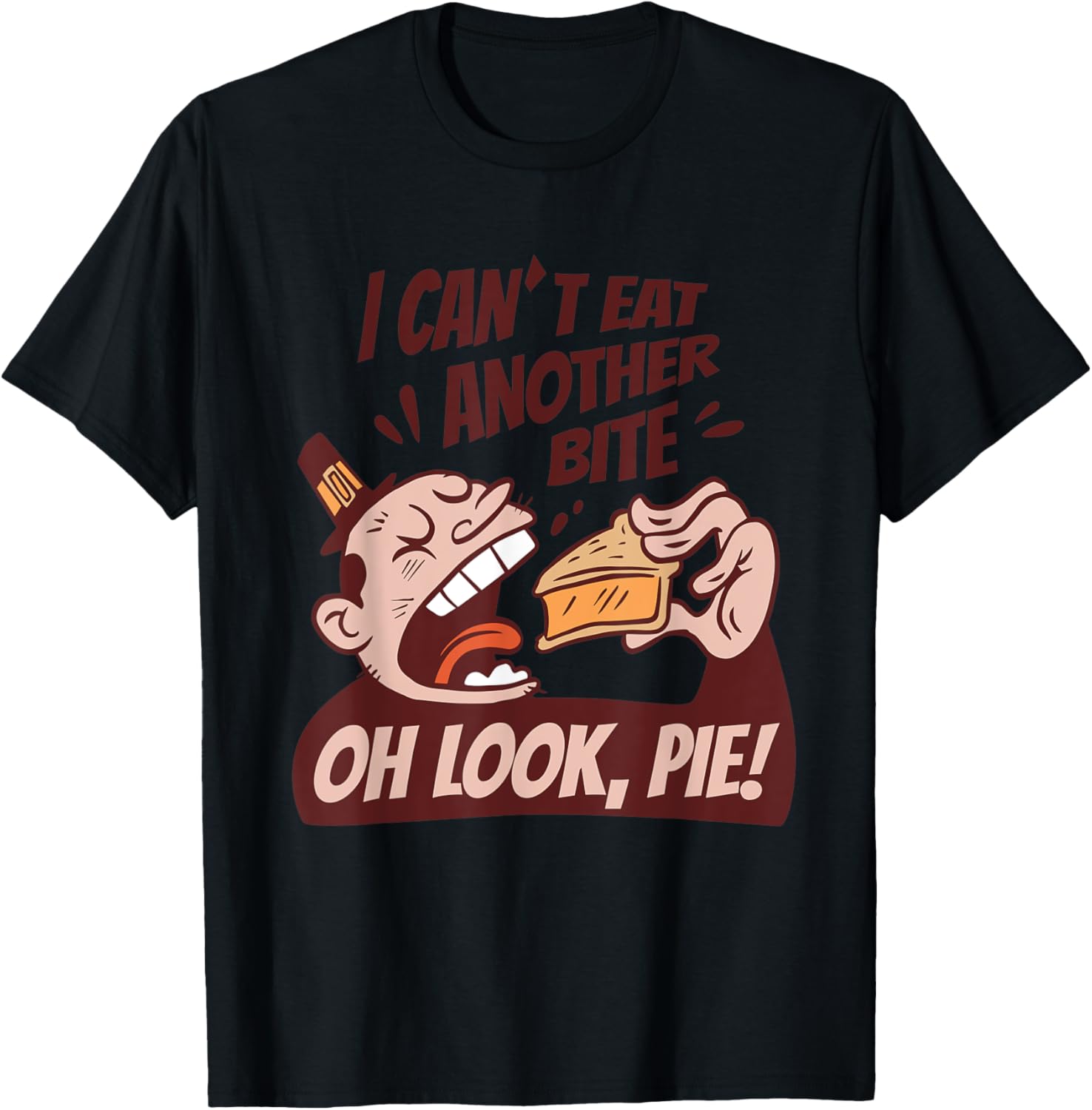 Thanksgiving I Can't Eat Another Bite Thankful T-Shirt - T-Shirt | Black