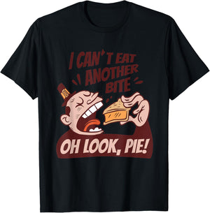 Thanksgiving I Can't Eat Another Bite Thankful T-Shirt - T-Shirt | Black